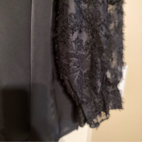 Fuzzy flounce sleeve tie neck blouse - Picture 8 of 8